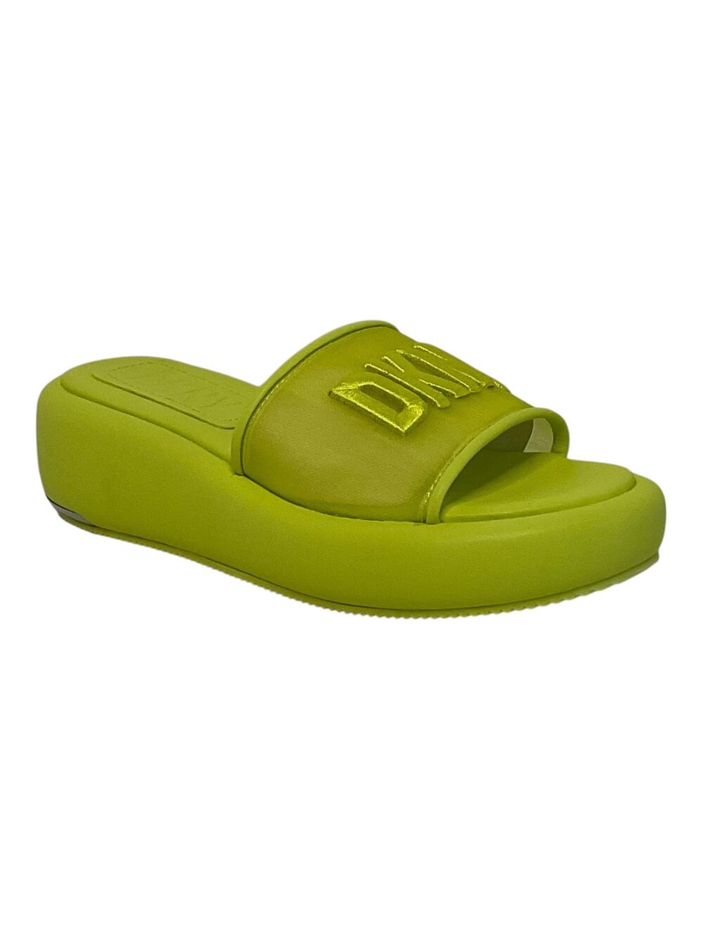 DKNY Women's Odina Platform Pool Slide Sandals Chartreuse Size 5